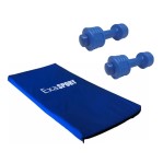 Colchoneta Gimnasia Exahome Fitness + 2 Mancuernas de 1kg Azul