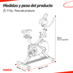 Bicicleta Spinning Randers ARG-820SP 6 Kg 
