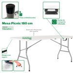 MESA PICNIC PLEGABLE 1.80 MTS BLANCA
