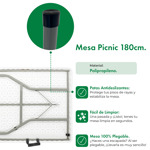 MESA PICNIC PLEGABLE 1.80 MTS BLANCA