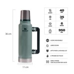 Termo Stanley Clasico 1.4Lts Asa Plegable - Verde