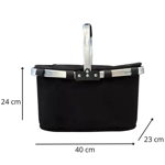 Canasta Lunchera Termica Plegable Picnic Negro