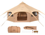 Tienda Vevor Carpa De Lona Bell Para Camping, Yurt Para 4 Es