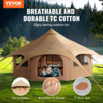 Tienda Vevor Carpa De Lona Bell Para Camping, Yurt Para 4 Es
