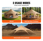 Tienda Vevor Carpa De Lona Bell Para Camping, Yurt Para 4 Es