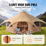 Tienda Vevor Carpa De Lona Bell Para Camping, Yurt Para 4 Es
