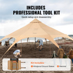 Tienda Vevor Carpa De Lona Bell Para Camping, Yurt Para 4 Es