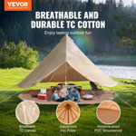 Carpa Vevor De Lona Tipo Yurt Para Camping, 4 Estaciones, Co