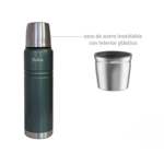 Termo Hudson Acero 1 Litro De Acero Inoxidable VERDE