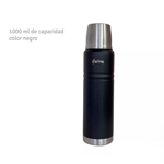 Termo Hudson Acero 1 Litro De Acero Inoxidable NEGRO