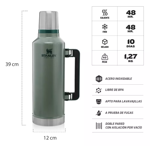 Termo Stanley Clásico 2.3 Lts Acero Inoxidable - Verde