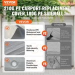 Toldo Vevor De Repuesto Para Cochera Con Pared Lateral 10x