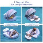 Flotador de piscina para bebés BIFULLJOY Mambobaby, no inflable, con toldo