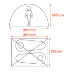 Carpa Iglu 2 Personas Naranja