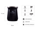 Combo Mate Clasico Stanley 236ML + Bombilla Spoon Negro