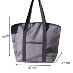 Bolso Lunchera Térmica Conservador tela 47x17x35 cm GRIS