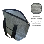 Bolso Lunchera Térmica Conservador tela 47x17x35 cm GRIS