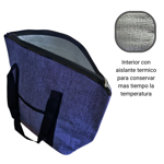 Set carpa p/playa+ bolso termico lunchera azul+geles refrigerante