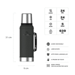 Termo Stanley Clasico 950Ml Con Manija - Negro 2.0