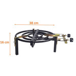 QUEMADOR PARA PAELLA 38CM GAS ENVASADO 2 ROBINETES BROGAS FG-277