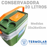 Heladera Conservadora Termolar 20L Verde para Playa Picnic