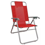Reposera plegable de caño color rojo Descansar 20100