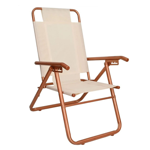 Reposera plegable color crema de aluminio Descansar 80041