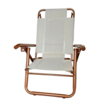 Reposera plegable color crema de aluminio Descansar 80041