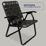 Reposera plegable color negro de aluminio Descansar 80048