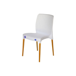 SILLA PLÁSTICA BLANCA PATAS DE MADERA VOSS 2000 SIINDIABLMAD