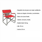 Silla Coleman Director Breeze Steel Deck 136 Kg Rojo