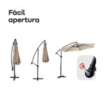 Sombrilla Parasol Lateral Waggs Grande 3m con Proteccion UV Azul