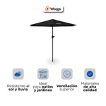 Sombrilla Parasol Recta WAGGS 3m Protección UV Jardín Terraza Crema