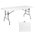 Set de exterior Bynox Mesa Plegable + 4 sillas plegables FI-MEPL18-BL-FI-SILPLE-BLx4