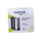 CESTO DE ACERO RECTANGULAR 5LTS VONNE CCRI-5LAC