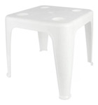 Mesa Cuadrada De Plástico Con Portavasos Mor 15151351 Blanco