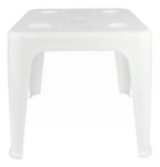 Mesa Cuadrada De Plástico Con Portavasos Mor 15151351 Blanco