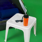 Mesa Cuadrada De Plástico Con Portavasos Mor 15151351 Blanco