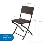 Combo Mesa Skop Garden 180cm + 6 Sillas Marrón