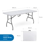 Combo Mesa Plástica SKTR180A + 4 Sillas Blancas Skop Garden