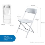 Combo Mesa Plástica SKTR180A + 4 Sillas Blancas Skop Garden