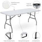 Combo Mesa Plástica SKTR180A + 4 Sillas Blancas Skop Garden