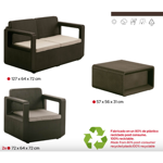 Set Muebles Berner Apolo 55347 con Sillones y Mesa Wengue