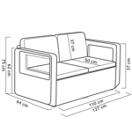 Set Muebles Berner Apolo 55347 con Sillones y Mesa Wengue