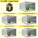 Nivel láser EODOJU 4 x 360° con trípode autonivelante de 16 líneas