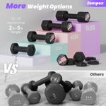 Juego de mancuernas ajustables Zempox de 2 x 2 a 5 libras para mujer
