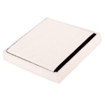 Puff Cuadrado Estructura Reforzada De Madera, Metal Plegable Blanco