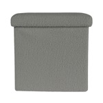 Puff Cuadrado Estructura Reforzada De Madera, Metal Plegable Gris