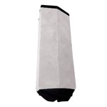 Puff Redondo Estructura Reforzada De Madera, Metal Plegable Blanco