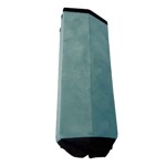 Puff Redondo Estructura Reforzada De Madera, Metal Plegable Azul